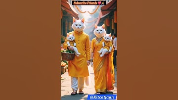 Most Adorable Cat Family Explores the Market with Mom & Dad #cutecats #viral #cats #cute #ai