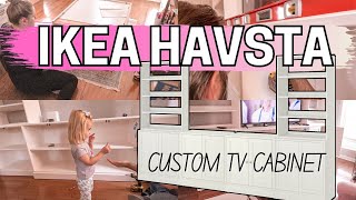 IKEA HAVSTA Custom Entertainment Center | Setting up our Living Room | Moving to Georgia