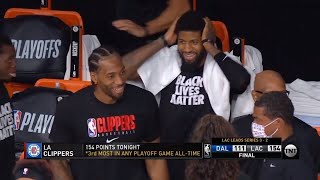 Kawhi Leonard and Paul George LAUGHING After Game 5 Win | Clippers vs Mavericks | 2020 NBA Playoffs