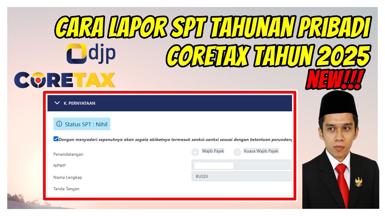 Cara Lapor SPT Tahunan Pribadi Tahun  2025 ASN di CoreTax Pajak Terbaru