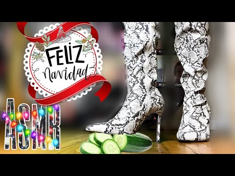 ASMR REQUEST 💜 Tired Teacher Crushes Pickles for Laughing Class {Gum Chew, Snake Skin Boots}