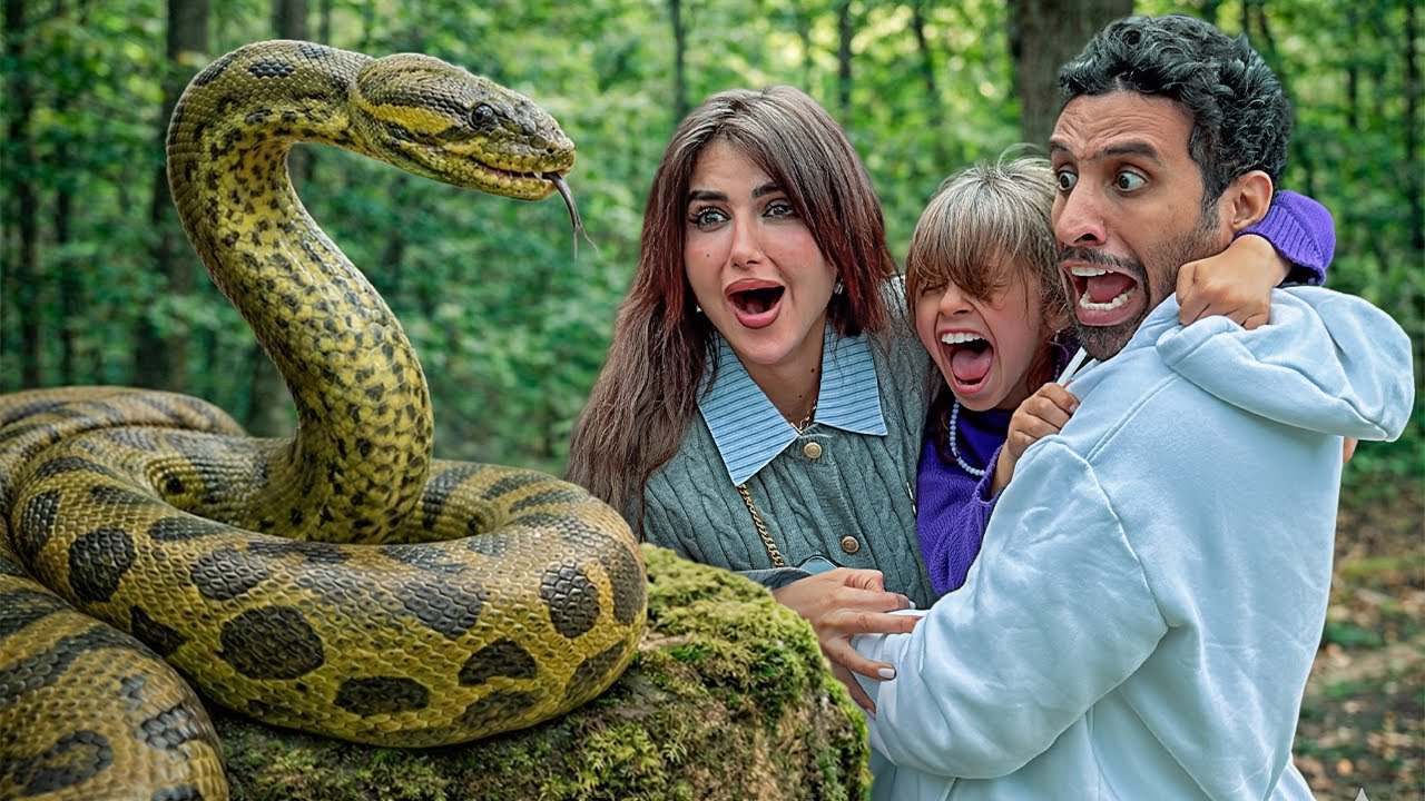 عشنا لحظات مرعبه لقينا ثعبان في طريقنا للغابه !!