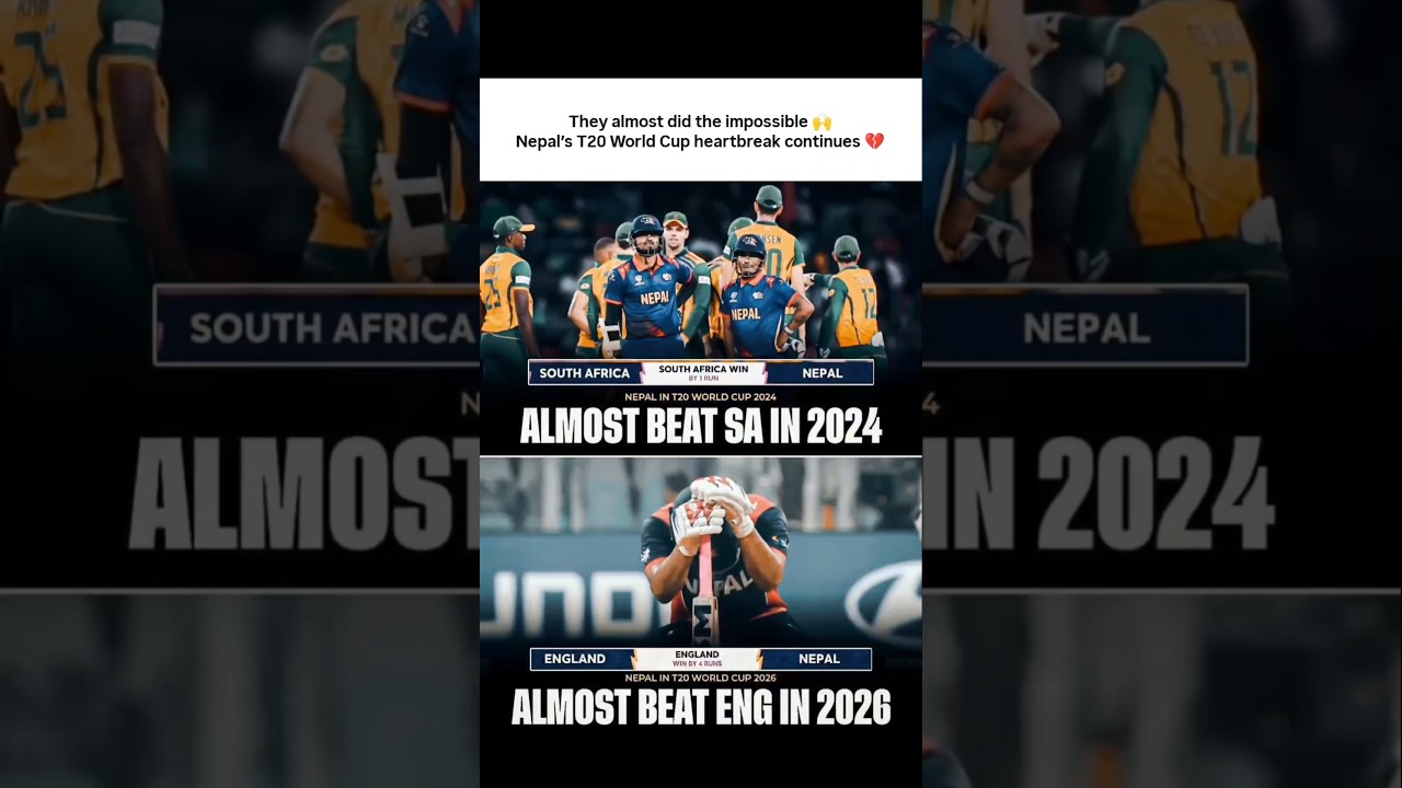 England beat Nepal by 4 runs 😱 A T20 World Cup heartbreak 💔 