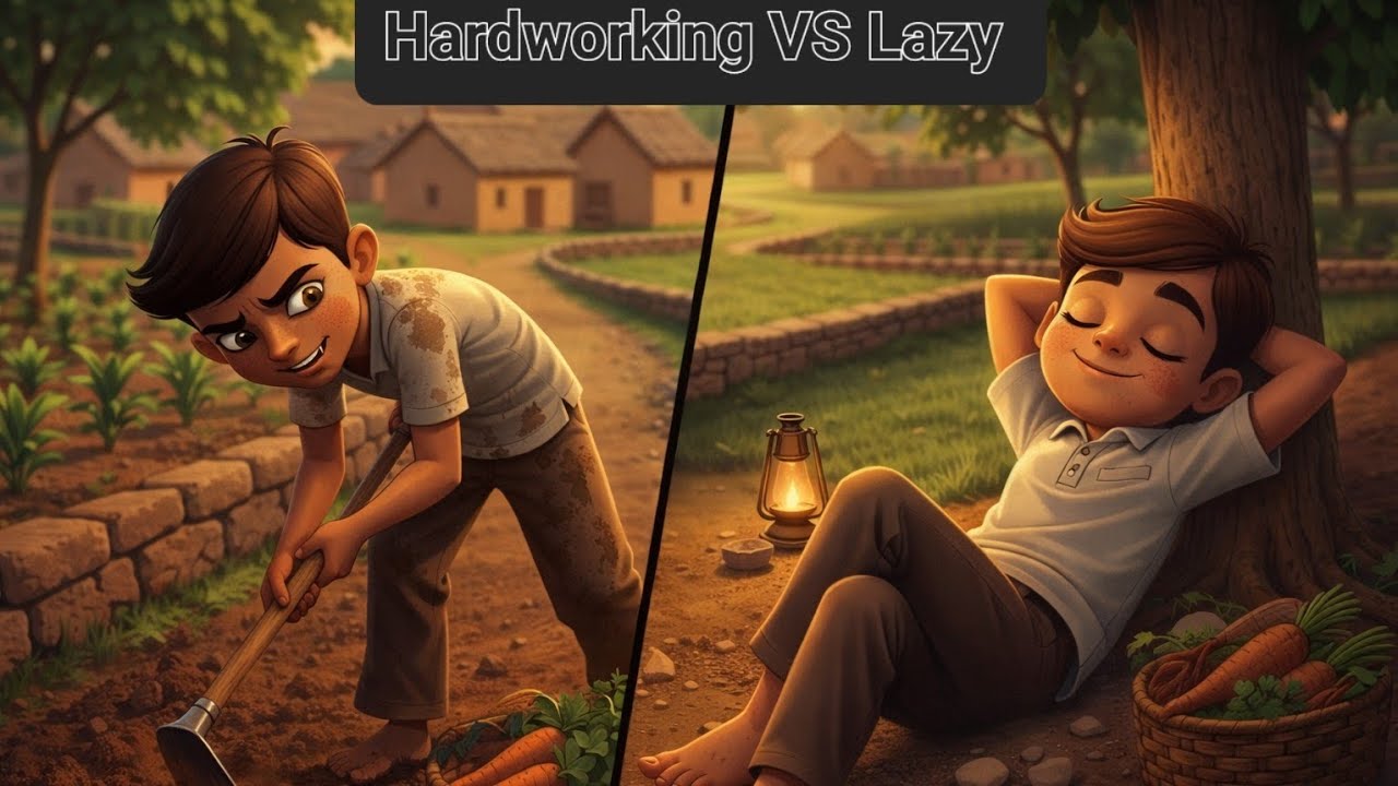 Hardworking vs Lazy | Moral Cartoon Story  | Learn Good habbitsMehnati vs Sust Bhai