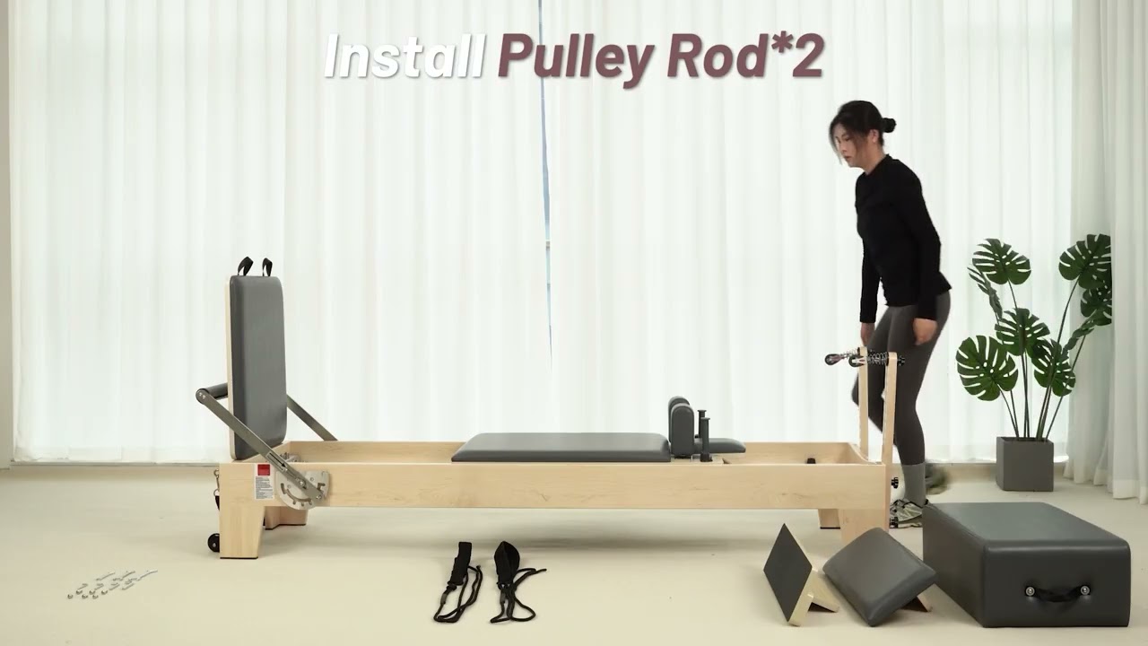 Maple Pilates Reformer With Tower Installation