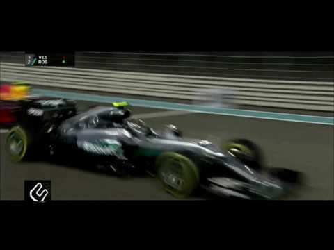 F1 2016 Abu Dhabi Rosberg and Verstappen battle