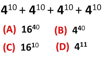 Learn How to Solve a Nice Exponential Problem 4^10+4^10+4^10+4^10, Olympics, @TheMapofMathematics