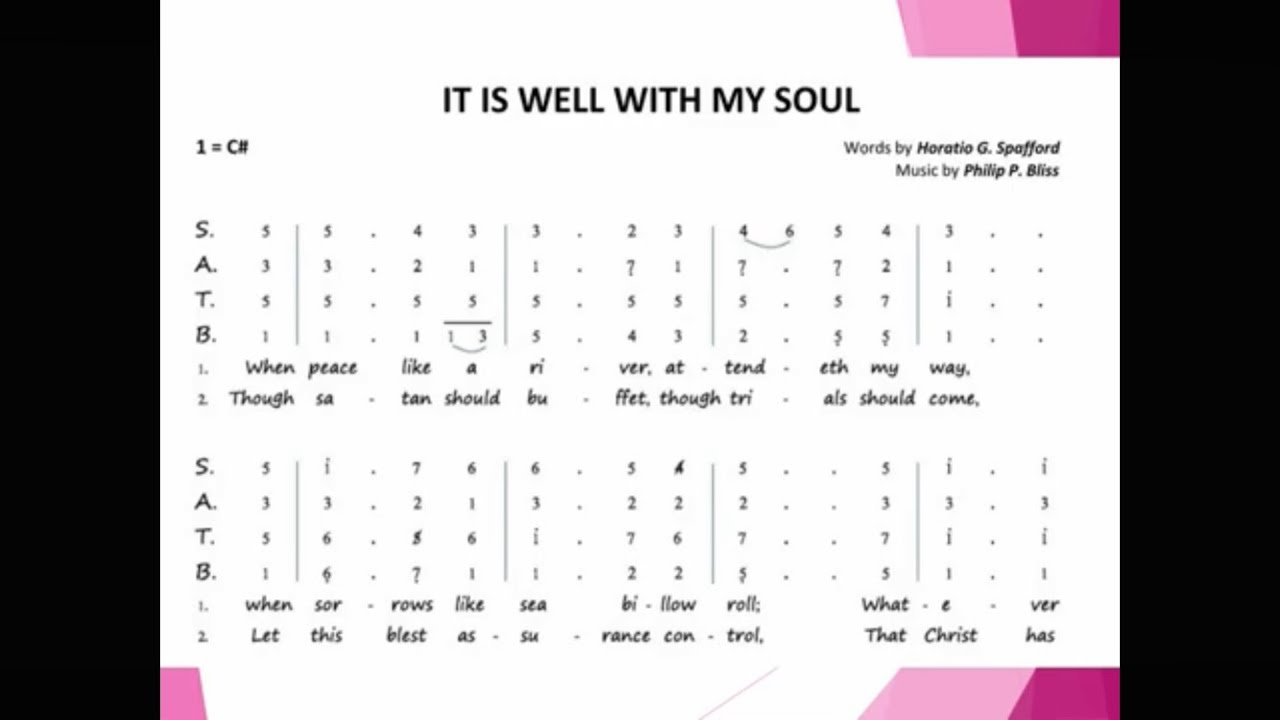 It is Well with My Soul - by Horatio G. Spafford & Philip P. Bliss - notasi Alto