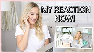 REACTING TO MY HOSPITAL BAG VIDEO! WHAT I ACTUALLY USED | OLIVIA ZAPO