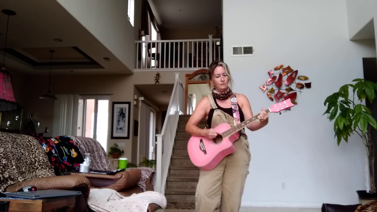 Kenny Rogers The Gambler on my little pink Daisy rock guitar