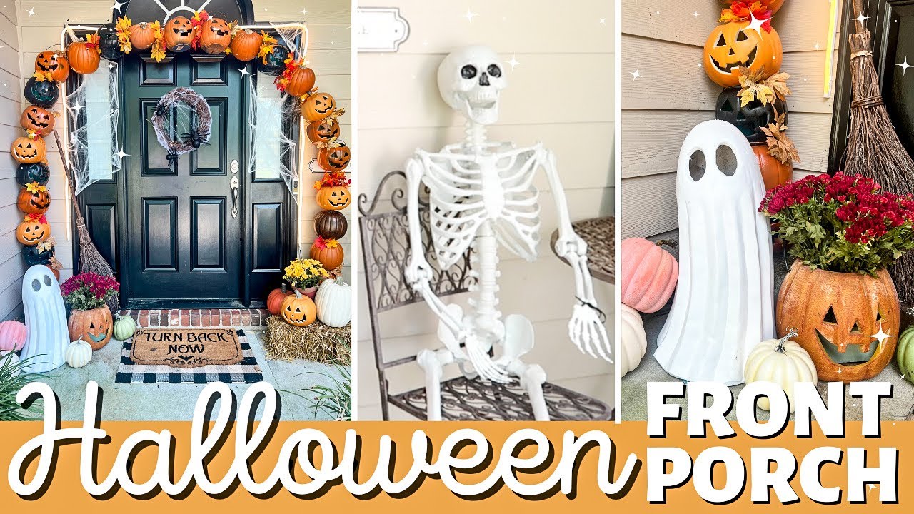 Halloween ???? Front Porch Decor | Outdoor Halloween Decorations ...