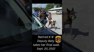 Final walk for retired K 9 Deputy Bety #shorts Net Worth