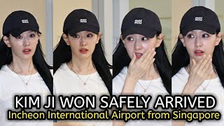Fans expressed disappointments about Kim jiwon's arrival at the Incheon Airport from Singapore