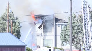 Roof collapses as crews battle motel fire in Kalispell