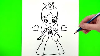 Kolay Çizimler, Prenses Çizimi, Sevimli Resim Çizimleri, Prenses Nasıl Çizilir screenshot 5