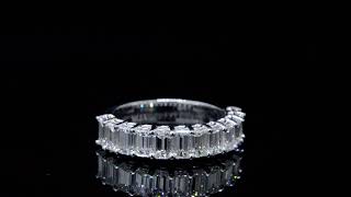 Emerald Cut Half Eternity Diamond Wedding Band - 23742