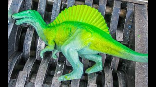 SHREDDING GIANT DINOSAUR TOYS! COOL EXPERIMENT!