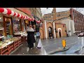 Walking through whitechapel market  east london mosque  london walking tour 4k  london bus ride