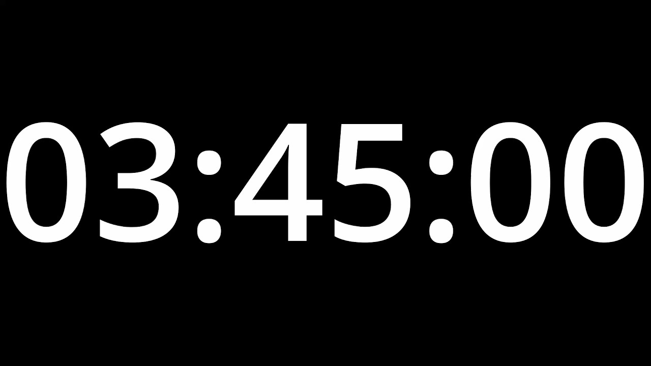3 HOUR 45 TIMER with alarm - COUNTDOWN Clock Alarm - YouTube