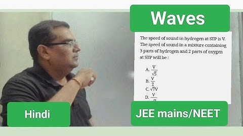 The speed of sound in hydrogen at STP is V. The speed of sound in a mixture containing 3 parts of