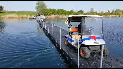 Golfcarts on Jetfloat pontoon bridge