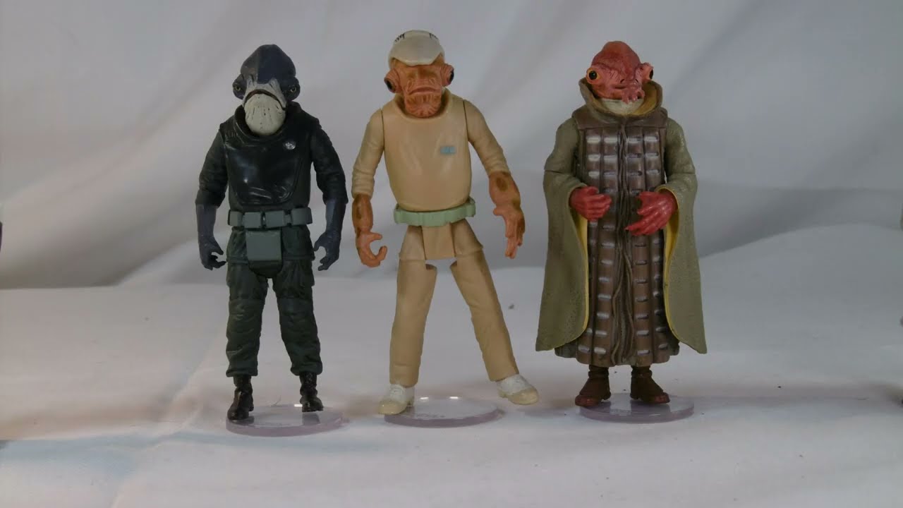 Star Wars - Vergleichsvideo aller Mon Calamari (Admiral Ackbar) Figuren (3.75inch) 1983 bis 2023