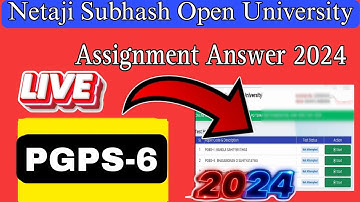 nsou pg assignment 2024 || pgps assignment 2024 answers | nsou pgps papar-6 assignment 2024 |#PGPS-6
