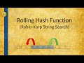 Rolling Hash Function Tutorial, used by Rabin-Karp String Searching Algorithm