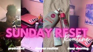 SUNDAY RESET ROUTINE VL♡G |deep cleaning, content planning, shower care