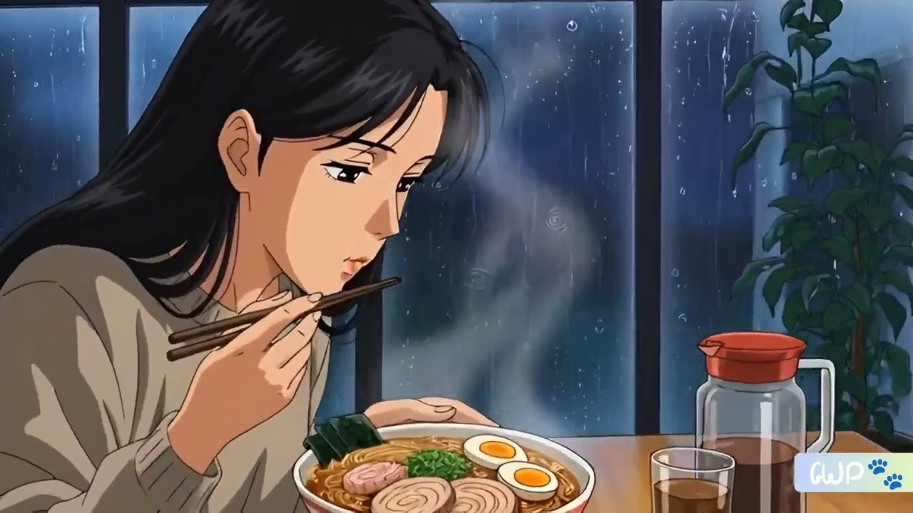 Rainy Night in a Cozy Greenhouse 🌧 Gardening & Cooking Ramen | Ghibli rain ambiance 