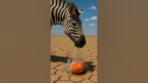 The zebra survives by giving water to a drying peach || #ai #tree #save #watering