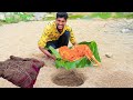 Rare north Indian Desert Food !!! Cooking Underground mutton leg piece bbq style  nature food stop