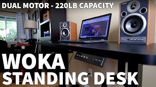 Woka Standing Desk - Dual Motor Standing Desk Frame Setup - 220 Pound Capacity with Cable Management