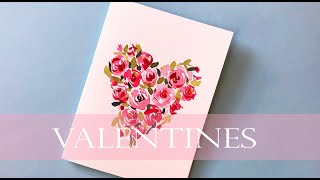 Easy Valentines Day Card Wedding Card Anniversary Card Ideas Easy Loose Watercolor Floral