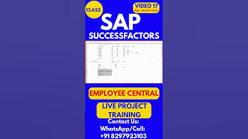 SAP SuccessFactors EC Training Online Tutorial Class 17 23rd OCT 2025 #sapsuccessfactorstraining