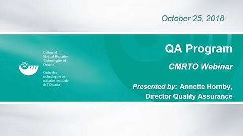CMRTO QA Program - Simplified