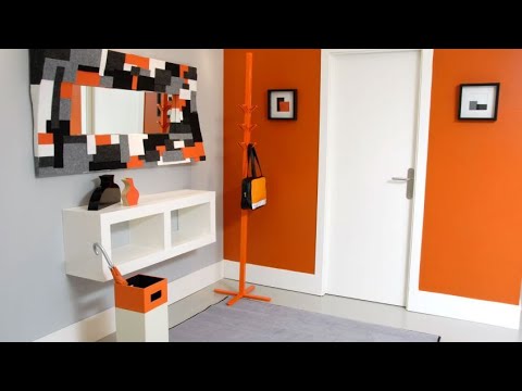 Decorar hall en naranja, gris y blanco - Decogarden - YouTube