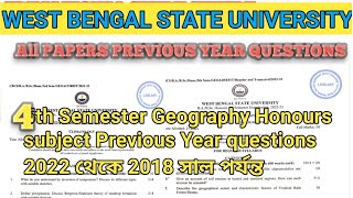 West Bengal state university ug Geography questions paper 5th  semester|| Geography honours #wbsu