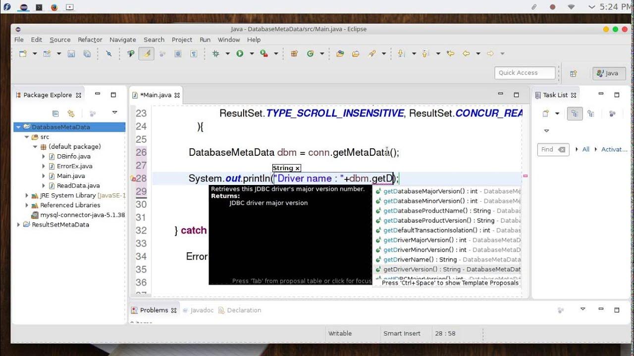 43 JAVA JDBC DataBases database metaData - YouTube