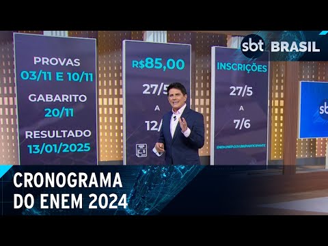 Video mec-divulga-cronograma-e-anuncia-enem-nos-dias-3-e-10-de-novembro-sbt-brasil-13-05-24