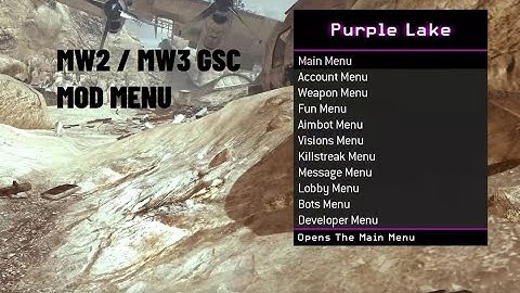 Purple Lake Showcase | MW2 / MW3 GSC MOD MENU | Base Included | PC + Download!