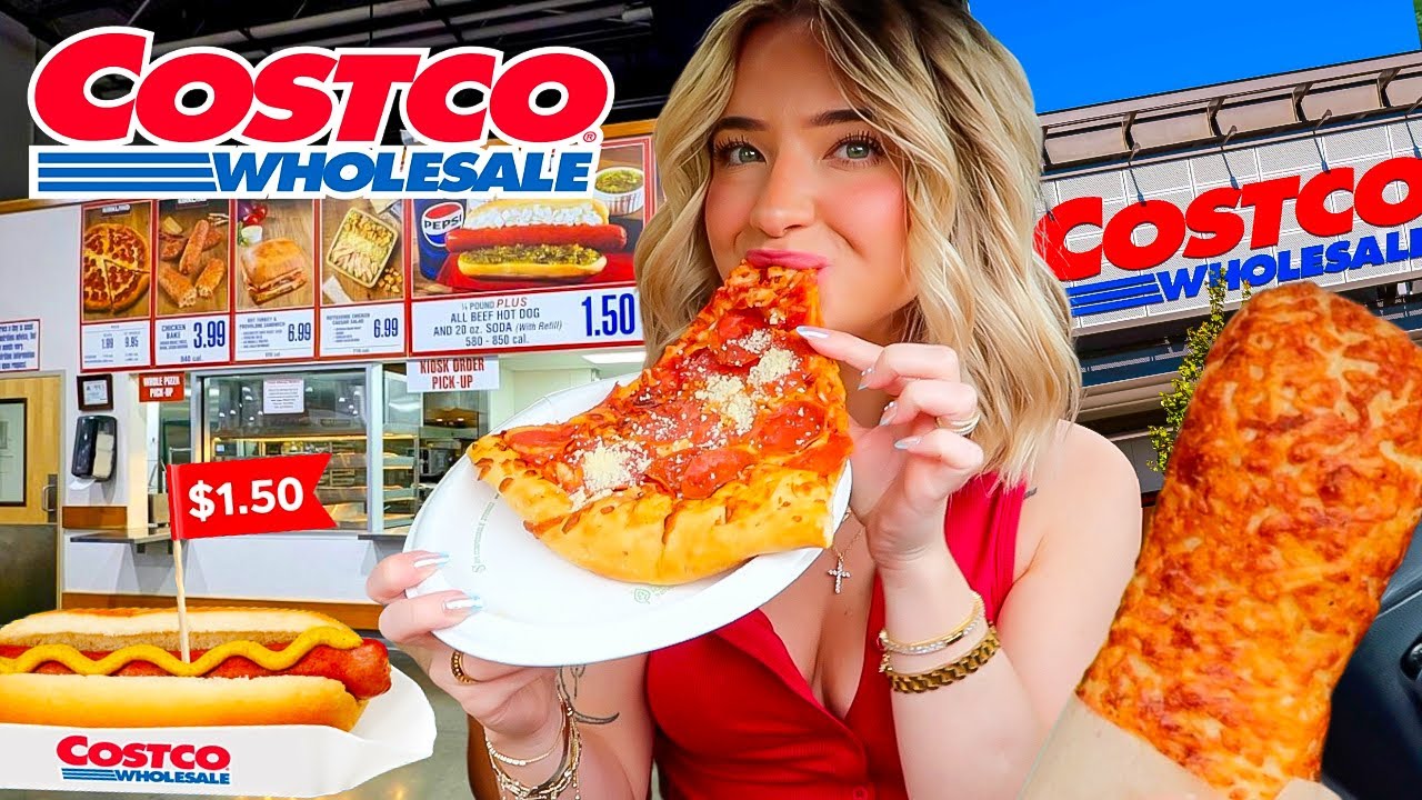Eating The COSTCO FOOD COURT For The FIRST TIME!!