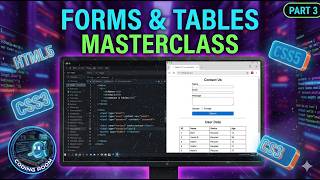 Master HTML part2||HTML table & form, user input ||Build you own website with single series