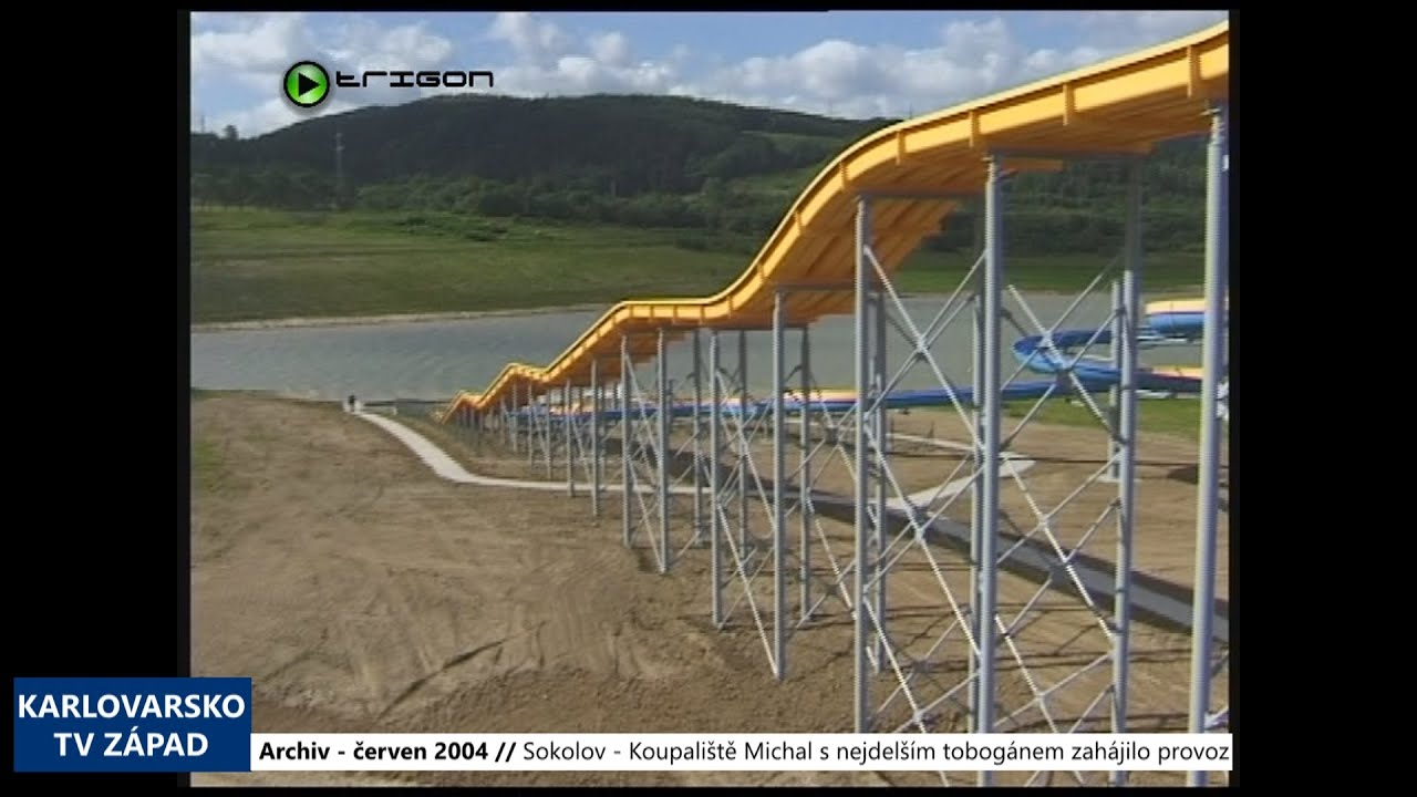 2004 – Sokolov: Koupaliště Michal s nejdelším tobogánem zahájilo provoz (TV Západ)