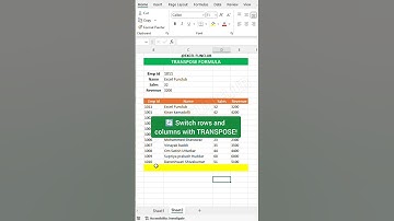 Transpose Formula in Excel! 🚀 #ExcelTips