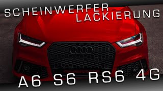 Scheinwerfer-Lackierung - Audi A6 S6 RS6 4G C7 - Schwarz, LED, Matrix, Xenon, Lackieren [SLIDESHOW]