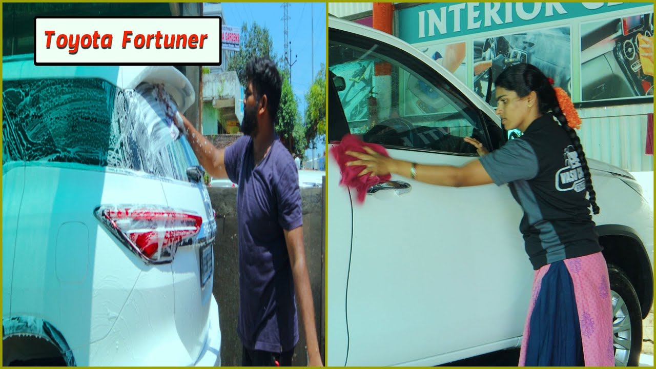 Toyota Fortuner Car Water Wash Deep Cleaning Deep Washing Car