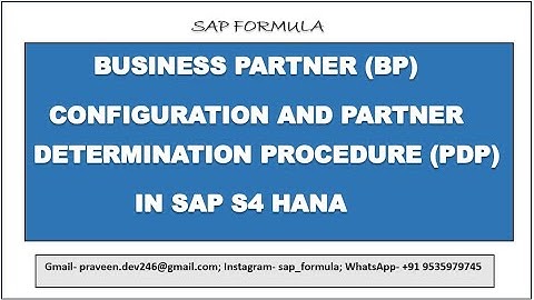 CONCEPT 56: BUSINESS PARTNER CONFIGURATION & PARTNER DETERMINATION PROCEDURE IN SAP S4 HANA