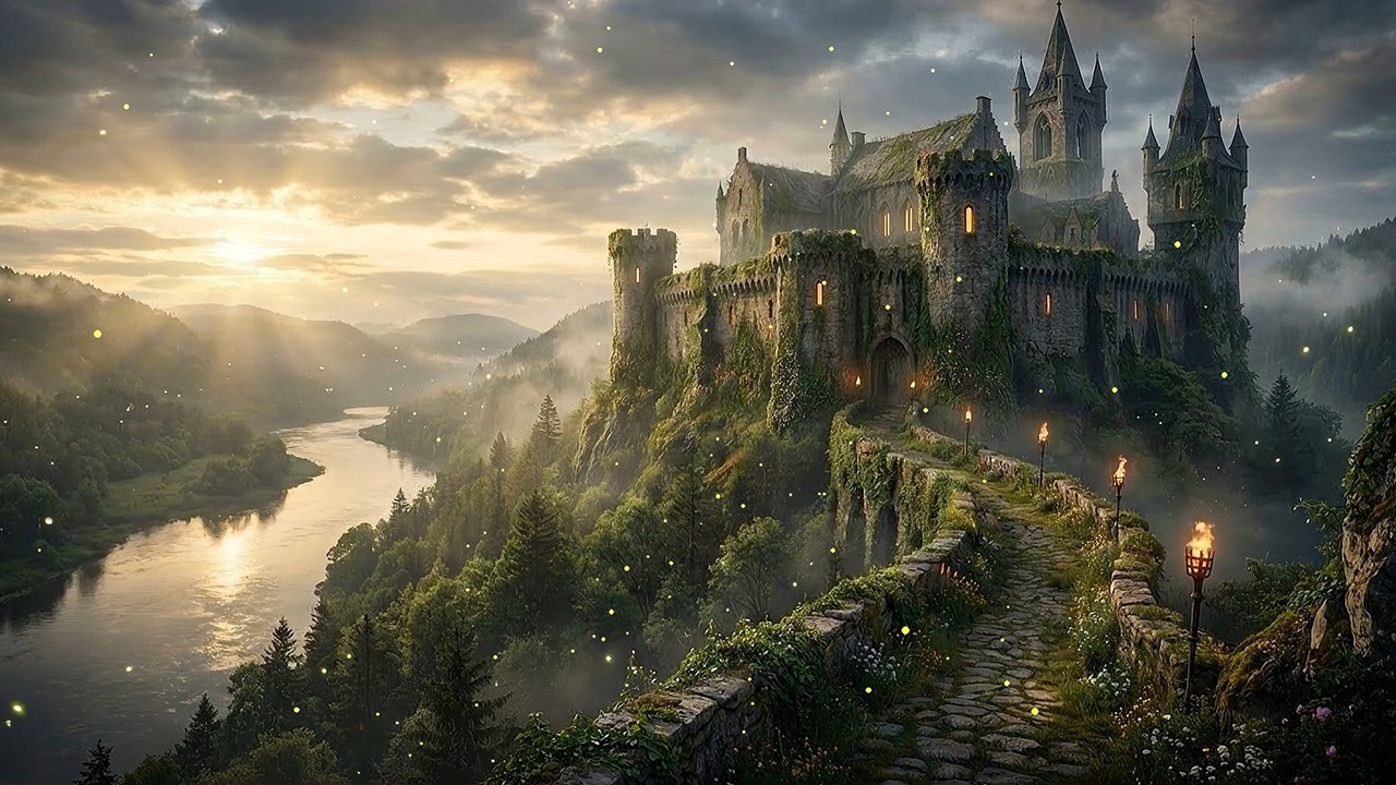 Ancient Cliffside Castle | Medieval Fantasy Ambience for Deep Focus, Reading & Productive Work