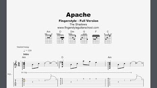 Miniatura del video "APACHE - FULL Fingerstyle Guitar Tab With PDF Download"